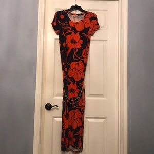Navy and Red floral dress